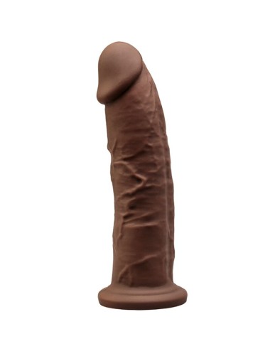 SILEXD - MODELLO 2 PENE REALISTICO PREMIUM SILEXPAN SILICONE MARRONE 19 CM