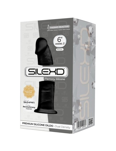 SILEXD - MODELLO 2 PENE REALISTICO PREMIUM SILEXPAN SILICONE NERO 15 CM