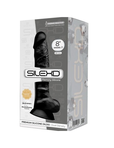 SILEXD - MODELLO 1 PENE REALISTICO PREMIUM SILEXPAN SILICONE NERO 20 CM