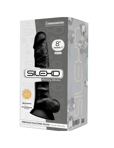 SILEXD - MODELLO 1 PENE REALISTICO PREMIUM SILEXPAN SILICONE NERO 20 CM