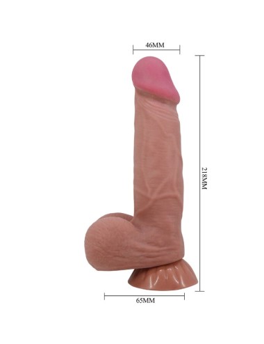 PRETTY LOVE - DILDO REALISTICO SERIE SLIDING SKIN CON VENTOSA SCORREVOLE IN PELLE MARRONE 21,8 CM