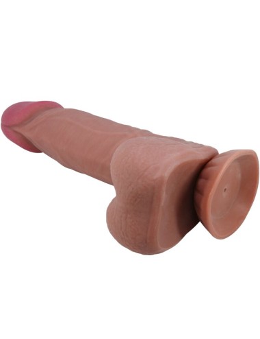 PRETTY LOVE - DILDO REALISTICO SERIE SLIDING SKIN CON VENTOSA SCORREVOLE IN PELLE MARRONE 20