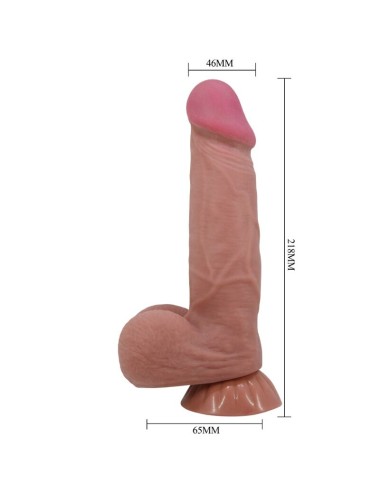 PRETTY LOVE - DILDO REALISTICO SERIE SLIDING SKIN CON VENTOSA SCORREVOLE IN PELLE MARRONE 20,6 CM