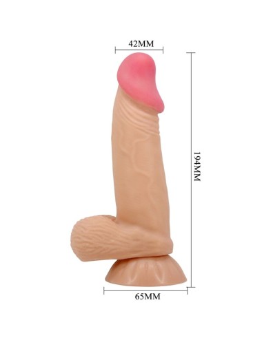 PRETTY LOVE - DILDO REALISTICO SLIDING SKIN SERIES CON VENTOSA SCORREVOLE DELLA PELLE 19,4 CM