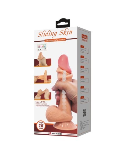 PRETTY LOVE - DILDO REALISTICO SLIDING SKIN SERIES CON VENTOSA SCORREVOLE DELLA PELLE 19,4 CM