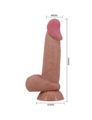 PRETTY LOVE - DILDO REALISTICO SERIE SLIDING SKIN CON VENTOSA SCORREVOLE IN PELLE MARRONE 19,4 CM