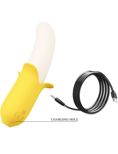PRETTY LOVE - BANANA GEEK SUPER POWER 7 VIBRAZIONI SU E GIÙ SILICONE NERO