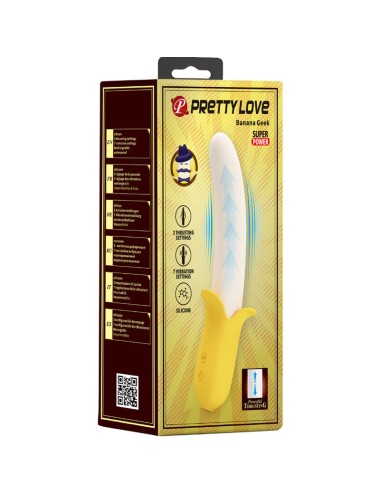 PRETTY LOVE - BANANA GEEK SUPER POWER 7 VIBRAZIONI SU E GIÙ SILICONE NERO