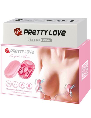 PRETTY LOVE - SCATOLA A SORPRESA PINZETTE PER ELETTROSTIMOLAZIONE ROSA
