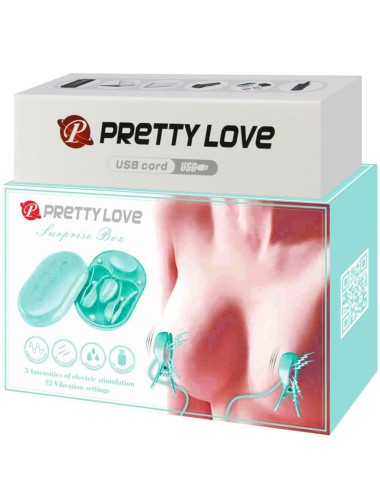 PRETTY LOVE - SCATOLA A SORPRESA PINZETTE PER ELETTROSTIMOLAZIONE BLU