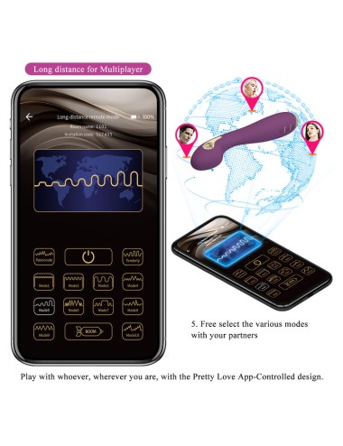 PRETTY LOVE - VIBRATORE ELETTROSHOCK HECTOR BY APP CONTROL VIOLA