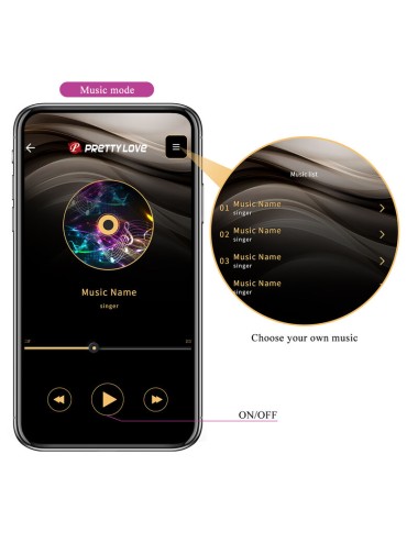 PRETTY LOVE - VIBRATORE ELETTROSHOCK HECTOR BY APP CONTROL VIOLA