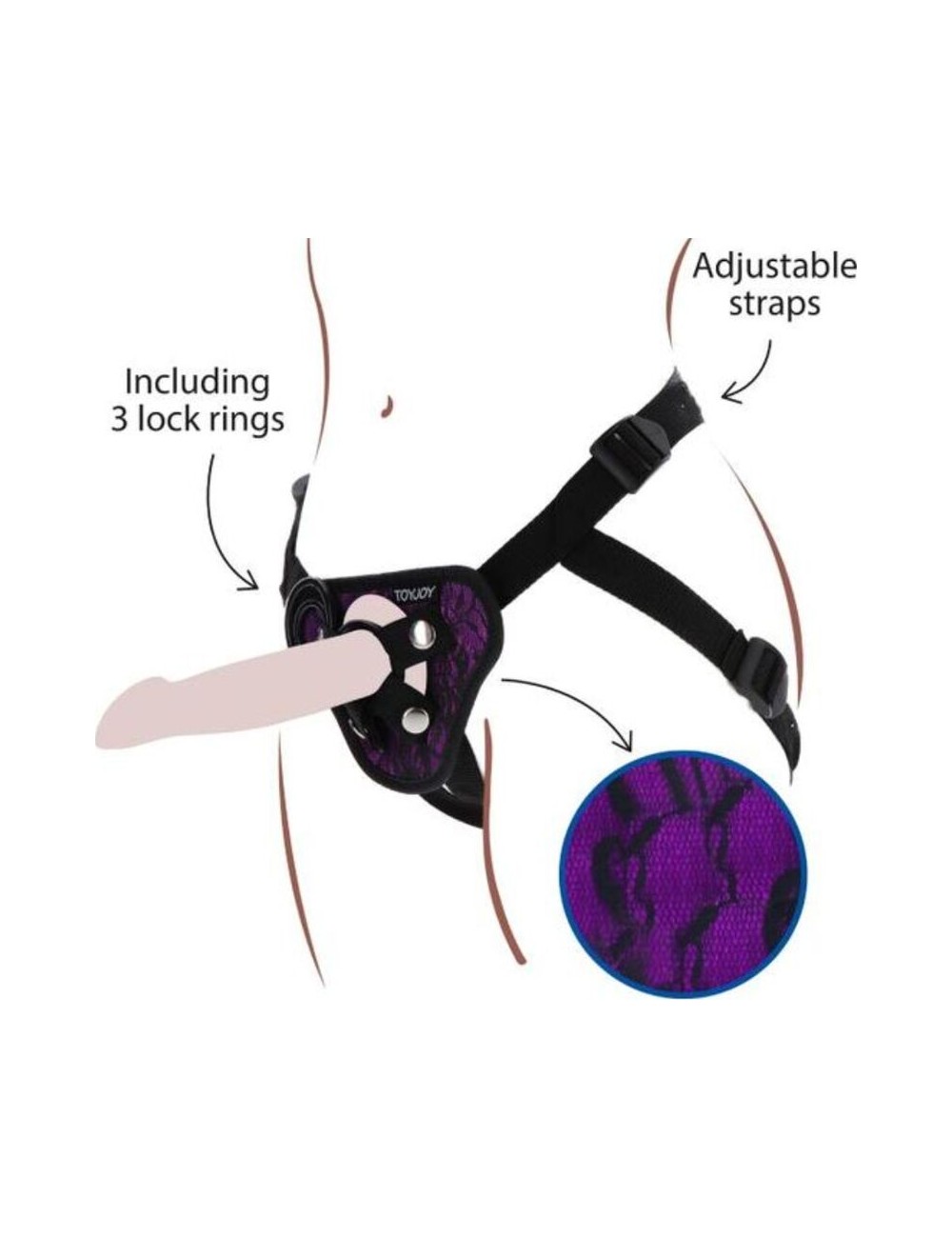 GET REAL - IMBRAGATURA IN PIZZO CON CINTURINO VIOLA