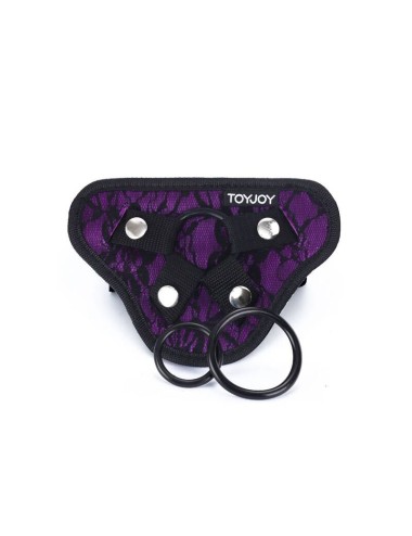 GET REAL - IMBRAGATURA IN PIZZO CON CINTURINO VIOLA