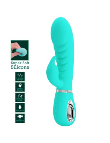 PRETTY LOVE - VIBRATORE MULTIFUNZIONE G-SPOT PRESCOTT VERDE ACQUA