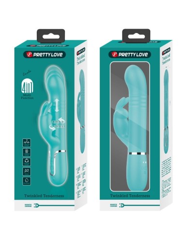 PRETTY LOVE - PERLE VIBRATORE COALE RABBIT VERDE ACQUA