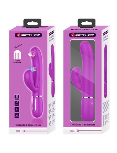 PRETTY LOVE - VIBRATORE MULTIFUNZIONE PERLITA 3 IN 1 G-SPOT VIOLA