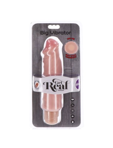 GET REAL - VIBRATORE GRANDE A DOPPIA DENSIT 20,5 CM PELLE