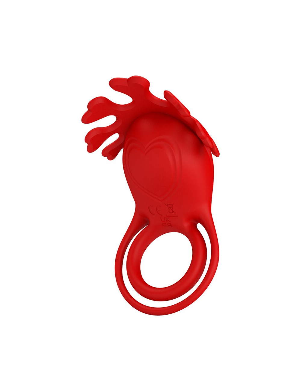 PRETTY LOVE - ANELLO VIBRATORE RUBEN 7 VIBRAZIONI IN SILICONE ROSSO