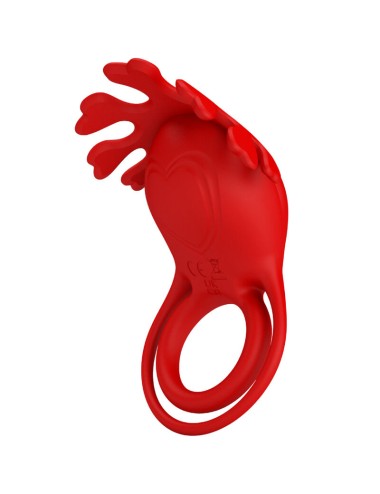 PRETTY LOVE - ANELLO VIBRATORE RUBEN 7 VIBRAZIONI IN SILICONE ROSSO