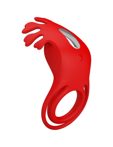 PRETTY LOVE - ANELLO VIBRATORE RUBEN 7 VIBRAZIONI IN SILICONE ROSSO