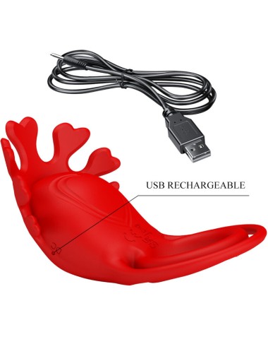 PRETTY LOVE - ANELLO VIBRATORE RUBEN 7 VIBRAZIONI IN SILICONE ROSSO