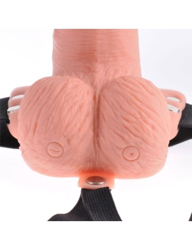 FETISH FANTASY SERIES - IMBRAGATURA REGOLABILE TELECOMANDO PENE REALISTICO CON TESTICOLI RICARICABILI E VIBRATORE 15 CM