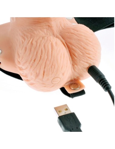 FETISH FANTASY SERIES - IMBRAGATURA REGOLABILE TELECOMANDO PENE REALISTICO CON TESTICOLI RICARICABILI E VIBRATORE 15 CM