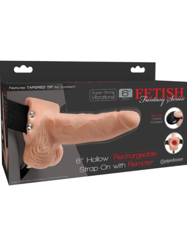 FETISH FANTASY SERIES - IMBRAGATURA REGOLABILE TELECOMANDO PENE REALISTICO CON TESTICOLI RICARICABILI E VIBRATORE 15 CM