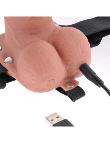 FETISH FANTASY SERIES - IMBRACATURA REGOLABILE PENE REALISTICO CON SFERE RICARICABILI E VIBRATORE 17,8 CM