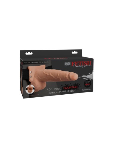 FETISH FANTASY SERIES - IMBRACATURA REGOLABILE PENE REALISTICO CON SFERE SQUIRTING 19 CM