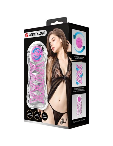PRETTY LOVE - MASTURBATORE MASCHILE FANTASY CON SPIRALE INTERNA E SFERE TRASPARENTI