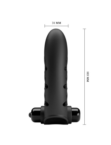 PRETTY LOVE - COPERTURA PER DITA VIBRATORE CONIGLIO NERO VANCE