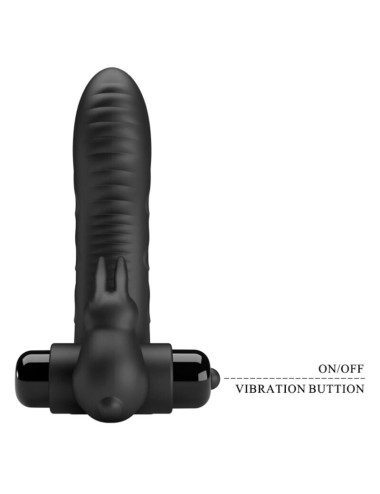 PRETTY LOVE - COPERTURA PER DITA VIBRATORE CONIGLIO NERO VANCE