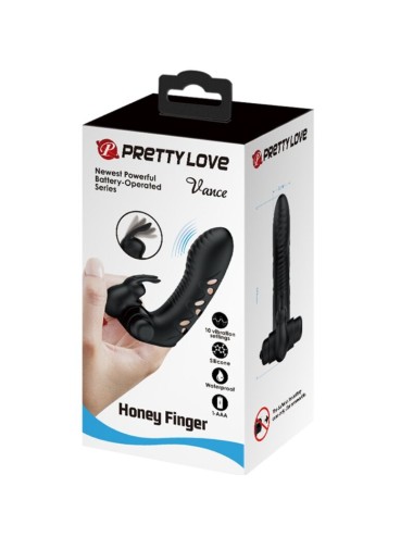 PRETTY LOVE - COPERTURA PER DITA VIBRATORE CONIGLIO NERO VANCE