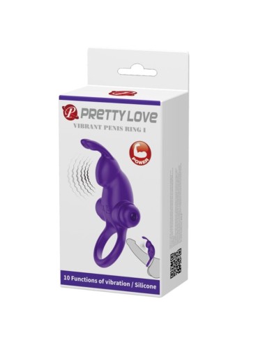 PRETTY LOVE - ANELLO VIBRATORE I CONIGLIO PER PENE VIOLA