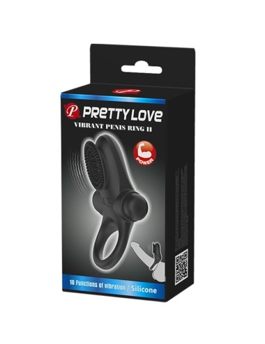 PRETTY LOVE - ANELLO VIBRATORE II PER IL PENE NERO