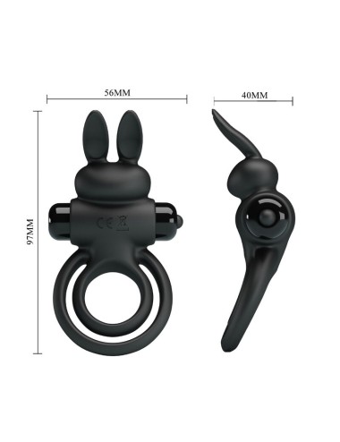 PRETTY LOVE - ANELLO VIBRATOR III RABBIT PER PENE NERO