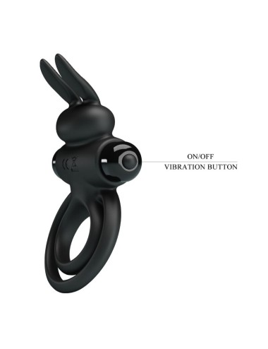PRETTY LOVE - ANELLO VIBRATOR III RABBIT PER PENE NERO