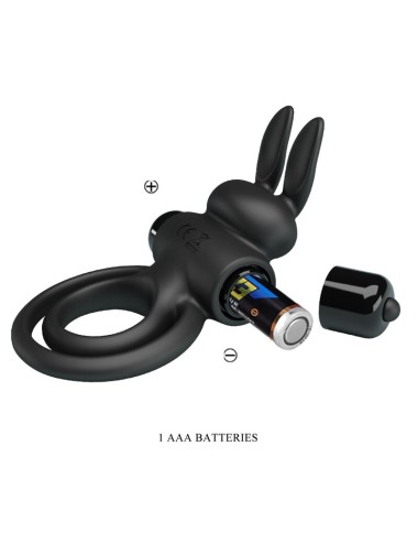 PRETTY LOVE - ANELLO VIBRATOR III RABBIT PER PENE NERO