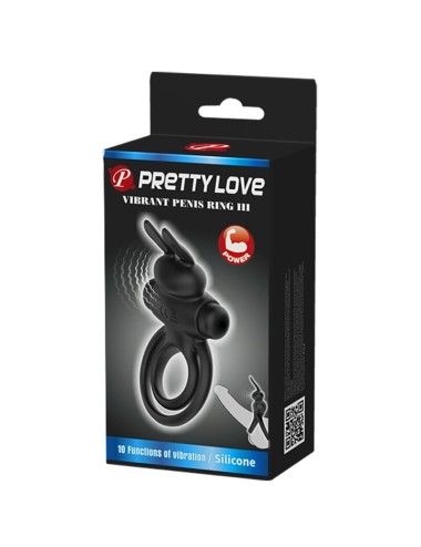PRETTY LOVE - ANELLO VIBRATOR III RABBIT PER PENE NERO