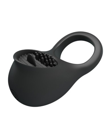 PRETTY LOVE - ANELLO VIBRANTE PER PENE CON LINGUA NERA