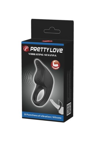 PRETTY LOVE - ANELLO VIBRANTE PER PENE SUSANNA NERO