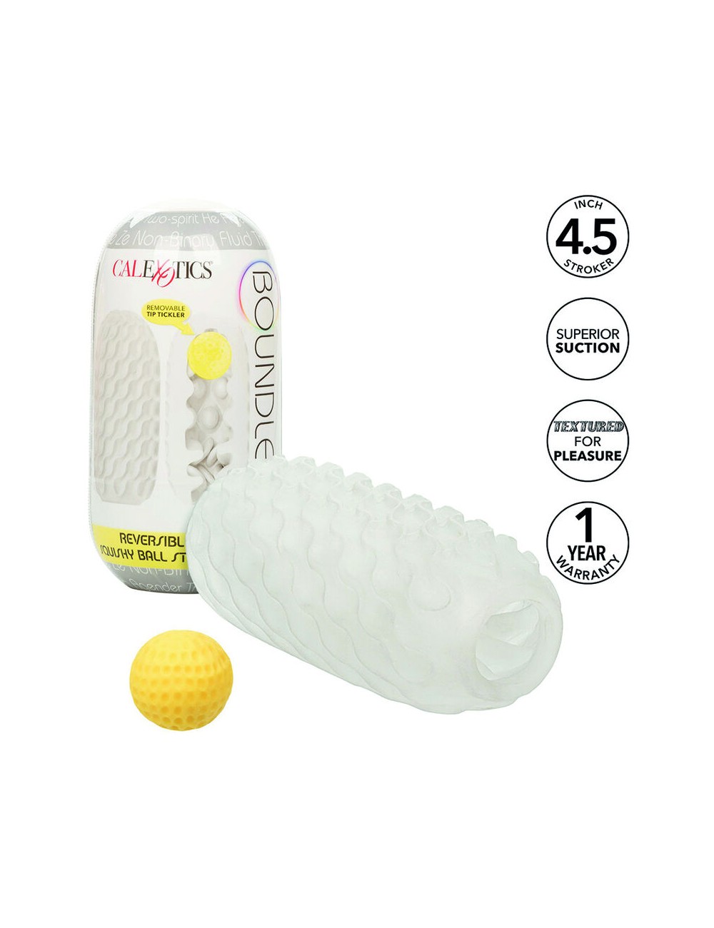 CALIFORNIA EXOTICS - BOUNDLESS SFERA SQUISHY REVERSIBILE GRIGIA CALIFORNIA EXOTICS - BOUNDLESS SFERA SQUISHY REVERSIBILE GRIGIA
