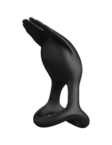 PRETTY LOVE - ANELLO PER PENE VIBRANTE 7 VIBRAZIONI IN SILICONE NERO