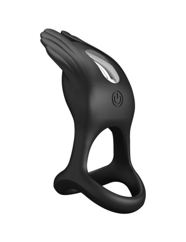 PRETTY LOVE - ANELLO PER PENE VIBRANTE 7 VIBRAZIONI IN SILICONE NERO
