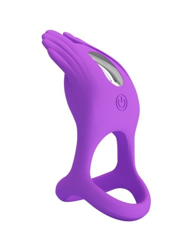 PRETTY LOVE - ANELLO PER PENE VIBRANTE 7 VIBRAZIONI IN SILICONE VIOLA