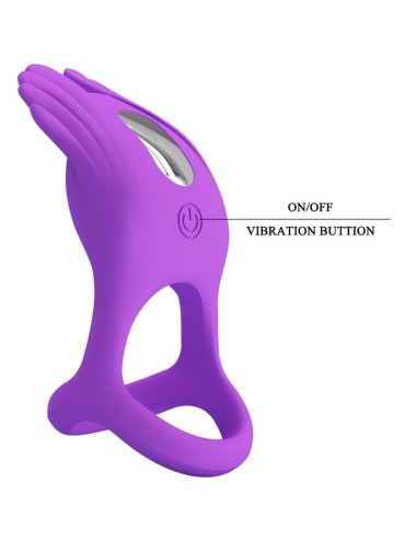 PRETTY LOVE - ANELLO PER PENE VIBRANTE 7 VIBRAZIONI IN SILICONE VIOLA