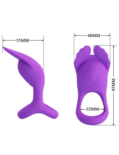 PRETTY LOVE - ANELLO PER PENE VIBRANTE 7 VIBRAZIONI IN SILICONE VIOLA