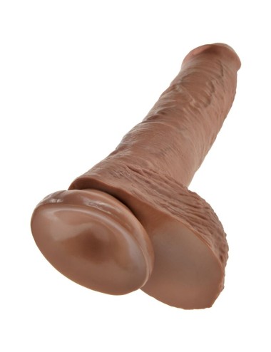 KING COCK - PENE REALISTICO CON SFERE 19.8 CM CARAMEL